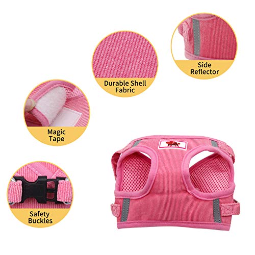 PET SPPTIES Tela de Malla Chaleco para Perros Arnés Suave Ajustable cómodo para Cachorros, Perros Pequeños y Gatos PS042 (XL, Pink)