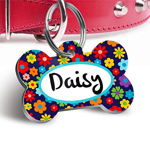 Pet Tag Art Agradables Laterales Dobles en forma de Hueso del Arte de la Etiqueta del Animal Doméstico, Etiquetas de Perro del Gato