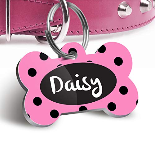 Pet Tag Art Agradables Laterales Dobles en forma de Hueso del Arte de la Etiqueta del Animal Doméstico, Etiquetas de Perro del Gato