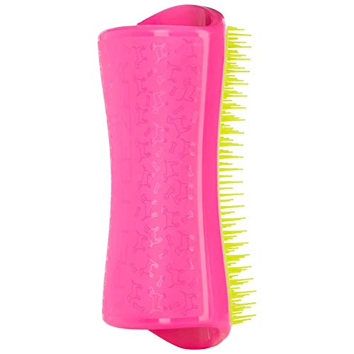 Pet Teezer, Cepillo para desenredar y cuidado del perro, rosa y amarillo