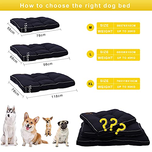 Petaccom-petking Cama para Perro Grandes - Colchón para Mascotas Extraíble y Lavable Cojín Perros Suave y Antideslizante, Sello de París, L, 98 x 68 x 15 cm