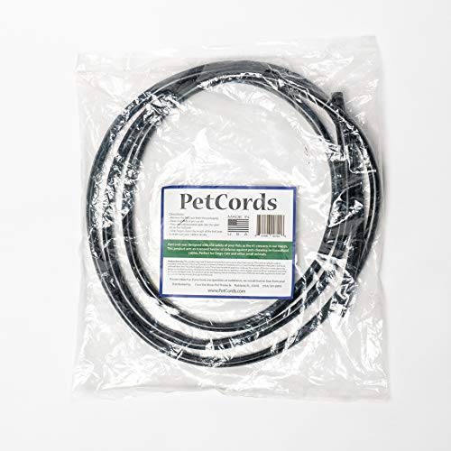 PetCords - Protector de cable para perros y gatos - Protege a tus mascotas de mascar a través de cables aislados, sin aroma, sin olor (normal-10 pies, negro (3 metros)