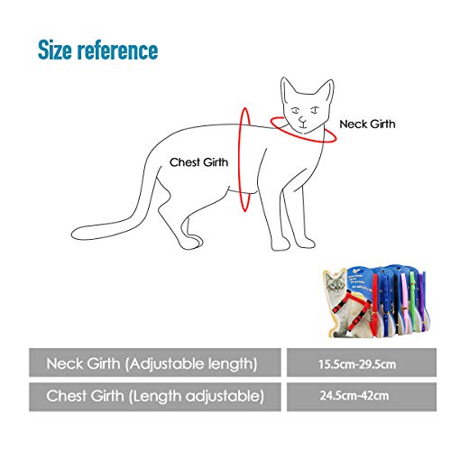 PETCUTE Arnés para Gatos con Correa Chaleco Ajustable para Gatos 2 Piezas Juego de arneses y Correa para Gatitos
