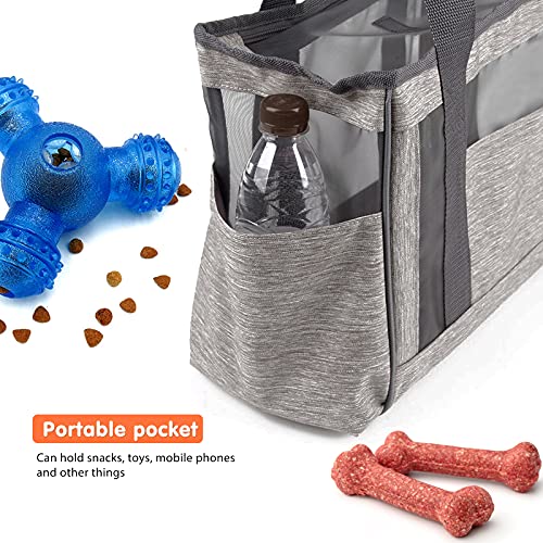 PETCUTE Bolsa de Transporte para Mascotas,Respirable Plegable Bolsa para Mascotas con Correa de Hombro Ajustable y Bolsill,Bolsa de Transporte para Gato Perros con Correa de Seguridad Interior