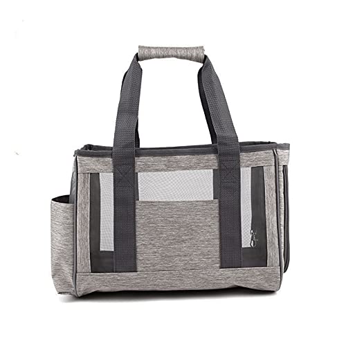 PETCUTE Bolsa de Transporte para Mascotas,Respirable Plegable Bolsa para Mascotas con Correa de Hombro Ajustable y Bolsill,Bolsa de Transporte para Gato Perros con Correa de Seguridad Interior