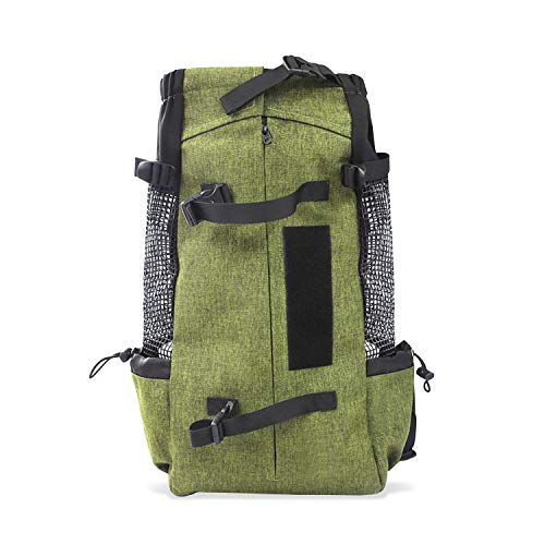 PETCUTE Mochila para Perros Bolsa Transportin Gato Perro Grandes Transpirable Bolsa Portaperro para Caminatas Portátil Viaje hasta 16,5kg Pasto Verde