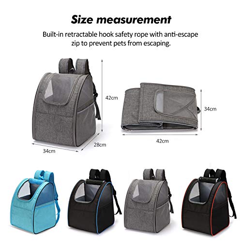 PETCUTE Mochila transportadora para Perros Gatos Mochila para Mascotas pequeños con Alfombrilla de Lana extraíble para Senderismo al Aire Libre