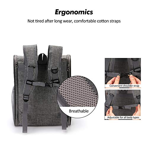 PETCUTE Mochila transportadora para Perros Gatos Mochila para Mascotas pequeños con Alfombrilla de Lana extraíble para Senderismo al Aire Libre