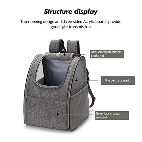 PETCUTE Mochila transportadora para Perros Gatos Mochila para Mascotas pequeños con Alfombrilla de Lana extraíble para Senderismo al Aire Libre