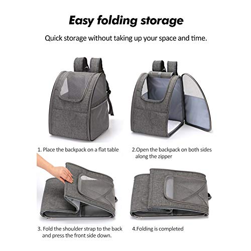 PETCUTE Mochila transportadora para Perros Gatos Mochila para Mascotas pequeños con Alfombrilla de Lana extraíble para Senderismo al Aire Libre