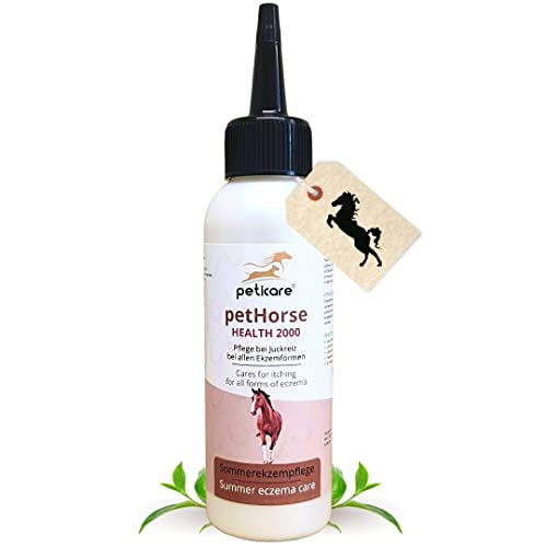 Peticare Caballo Locion contra Dermatitis Atopica y Eczema Verano - Tratamiento Eficaz de Piel Irritada, Detiene Picores Fuerte, Productos de Cuidado - petHorse Health 2000