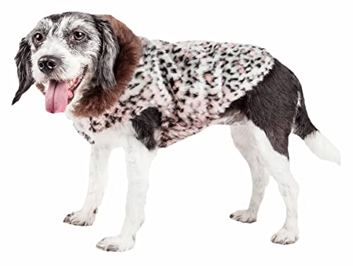 PetLife Luxe - Abrigo para Perro, diseño de Guepardo, tamaño Grande, Color Rosa