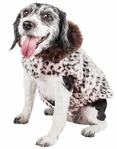 PetLife Luxe - Abrigo para Perro, diseño de Guepardo, tamaño Grande, Color Rosa