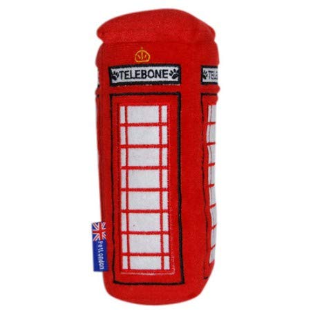 PetLondon - Caja de teléfono de Peluche para Perro y Cachorro, 15,2 cm, con chirriador, diseño de Londres