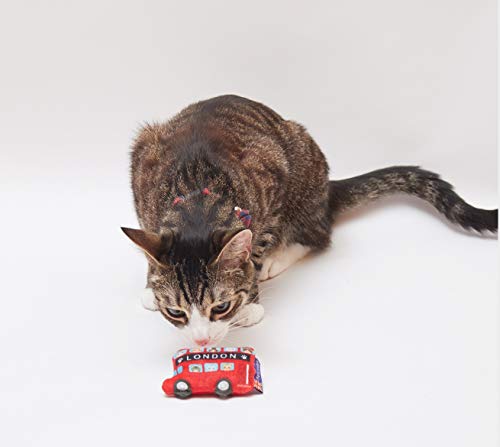 PetLondon Catnip London Bus - Juguete británico para gatos con sonido arrugado para atraer a gatitos o gatos, diseño británico