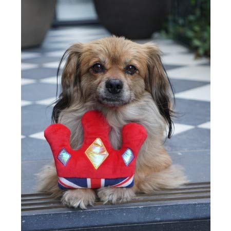 PetLondon - Corona de Peluche con diseño británico de Londres, Juguete de Peluche para Perro, Juguete Interactivo para Perro