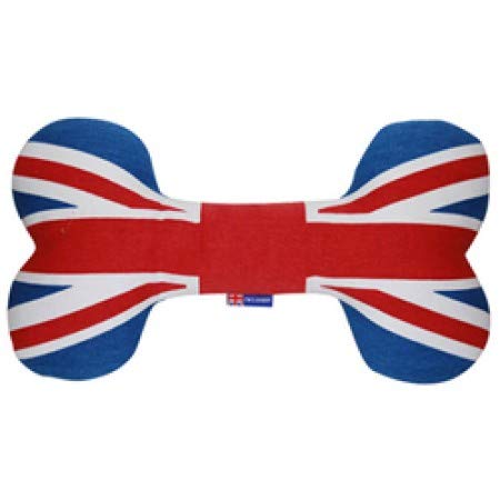 PetLondon - Hueso de la bandera británica de Londres de 8 pies, hueso de lona con chirriador, juguete interactivo divertido de la Reina Real Union Jack para perro