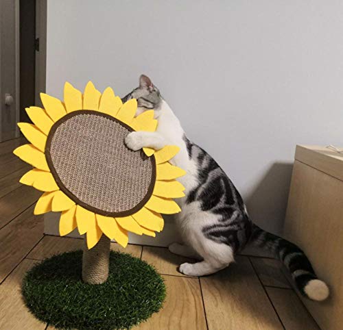 PetMeows Alfombrilla rascador para Gatos árbol trepador sisal rascador para Gatos Silla tapete para Mesa Muebles Cubierta Protectora Gato Jugar Juguete Girasol