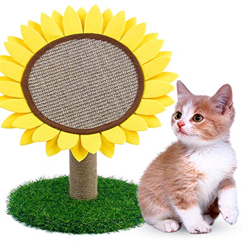 PetMeows Alfombrilla rascador para Gatos árbol trepador sisal rascador para Gatos Silla tapete para Mesa Muebles Cubierta Protectora Gato Jugar Juguete Girasol