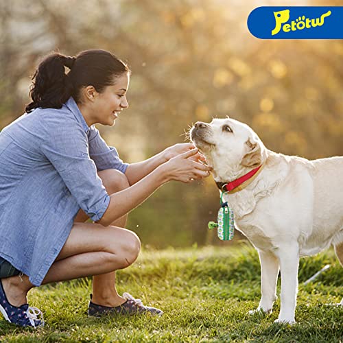 Petotw Dispensador Bolsas Cacas Perro,Dispensador de Bolsa para Perros con Mosquetón,Dispensador de Bolsas para Excrementos para Cualquier Correa y Bolsa Caca (verde)
