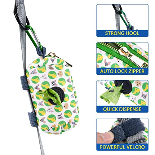 Petotw Dispensador Bolsas Cacas Perro,Dispensador de Bolsa para Perros con Mosquetón,Dispensador de Bolsas para Excrementos para Cualquier Correa y Bolsa Caca (verde)