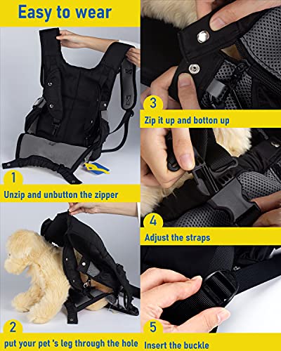 Petotw Mochilas para Perros PequeñOs y Medianos, Mochilas para Transportador Perros con Bolsillos Multifuncionales, Ideal para Viajar, IR de ExcursióN, IR de Comprass(M,Gris)