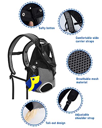 Petotw Mochilas para Perros PequeñOs y Medianos, Mochilas para Transportador Perros con Bolsillos Multifuncionales, Ideal para Viajar, IR de ExcursióN, IR de Comprass(M,Gris)
