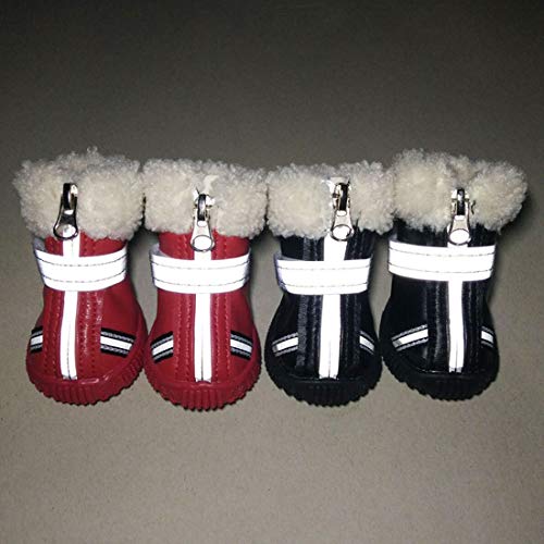 PetPhindU Botas Botas De Nieve Perro Antideslizante, Resistente Al Agua De Felpa Térmica Botines Reflectante De La Pata De La Pata Protector Antideslizante Botas Cuidado De La Pata del Protector
