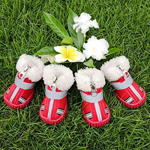 PetPhindU Botas Botas De Nieve Perro Antideslizante, Resistente Al Agua De Felpa Térmica Botines Reflectante De La Pata De La Pata Protector Antideslizante Botas Cuidado De La Pata del Protector