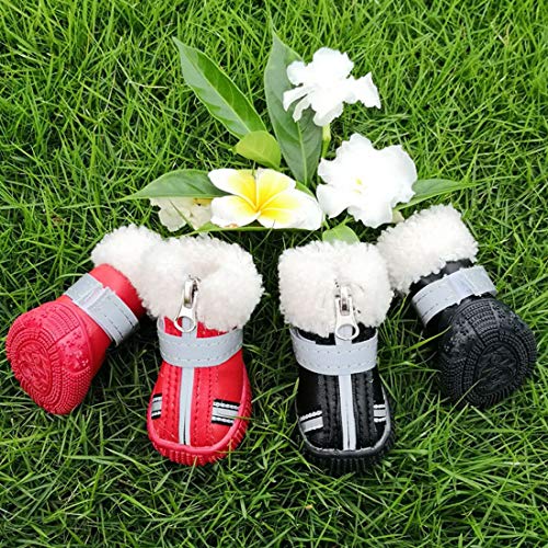 PetPhindU Botas Botas De Nieve Perro Antideslizante, Resistente Al Agua De Felpa Térmica Botines Reflectante De La Pata De La Pata Protector Antideslizante Botas Cuidado De La Pata del Protector