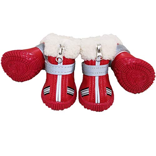 PetPhindU Botas Botas De Nieve Perro Antideslizante, Resistente Al Agua De Felpa Térmica Botines Reflectante De La Pata De La Pata Protector Antideslizante Botas Cuidado De La Pata del Protector