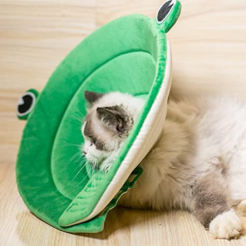 PetPhindU Recuperación De Mascotas Collar Isabelino Collar Collar del Gato Protector para La Esterilización Quirúrgica Curación De Las Heridas y Estética para Mascotas Collar Suave Estilo De La Rana