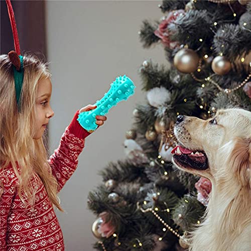 Petrichori Juguete de Cepillo de Dientes Masticador para Perros Adecuado para Perros Grandes masticadores agresivos Cuidado Dental Juguete de Cepillo de Dientes no tóxico - Azul