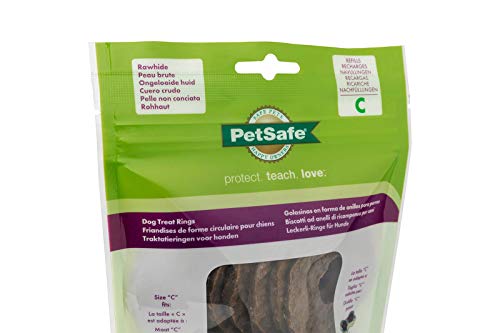 PetSafe - Anillos de Golosina para Perros Busy Buddy, Anillos de Repuesto para Masticar, Golosinas para Juguetes de Perros, Sabor a Cuero Crudo Higiene Dental Perros, Talla C