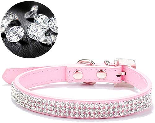 Petsoigné Set Collar y Correa para Perros Gatos Collar Correa Rosa para Perro Pequeño y Mediano (M)