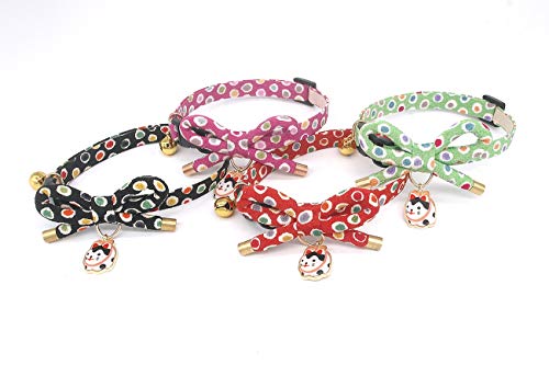 PetSoKoo Collar de gato pajarita con lazo de campana con lindo encanto de gato.