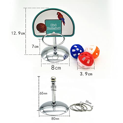 PETSOLA Parrot Toys Set Basketball Hoop W/Balls Birds Puzzle Toys For Lovebird Cage