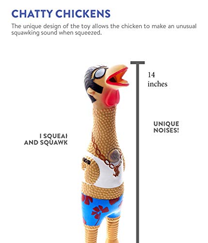 Petstages Earl - Juguete de látex con sonido para perros - Gallina - Multicolor - L