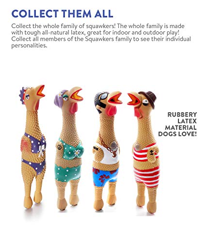 Petstages Earl - Juguete de látex con sonido para perros - Gallina - Multicolor - L