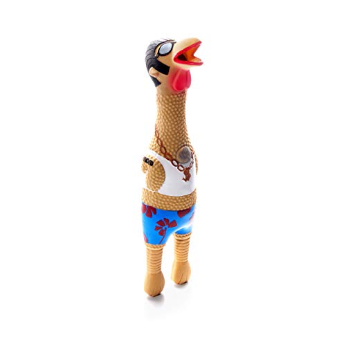Petstages Earl - Juguete de látex con sonido para perros - Gallina - Multicolor - L