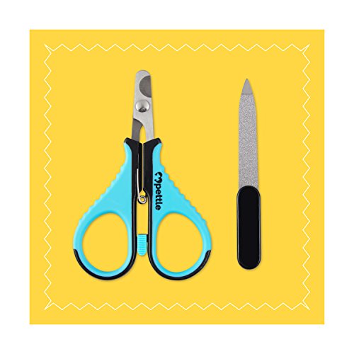 Pettle Cortapastas Profesional para Conejos, cobayas y pequeños Animales - 100% Libre de astillas Gracias a Las Hojas de Acero Inoxidable más afiladas - alicate de Garras + Lima de Garras + e-Book