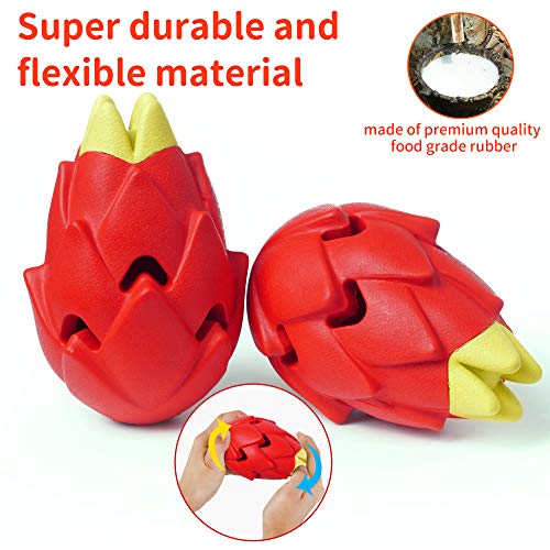 PETTOM Juguetes para Gatos Juguete mordedor para Gato Masticar Forma de Fruta Natural Resistentes Agresivos Perro Mascota Cachorro Juguetes Pitaya