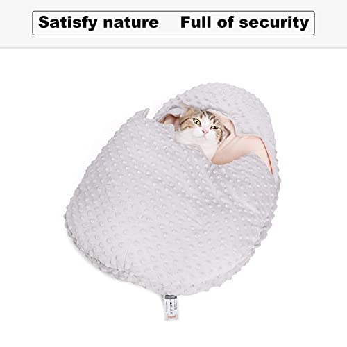 PETUFUN Cama para gatos de gato | Cama de cama en forma de coca de huevo de Molleton suave y suave que ofrece seguridad y calor a los gatos | Funda para gatos y cachorros