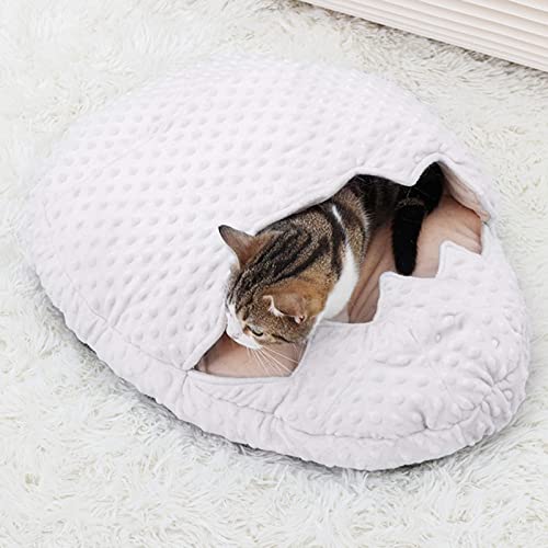 PETUFUN Cama para gatos de gato | Cama de cama en forma de coca de huevo de Molleton suave y suave que ofrece seguridad y calor a los gatos | Funda para gatos y cachorros