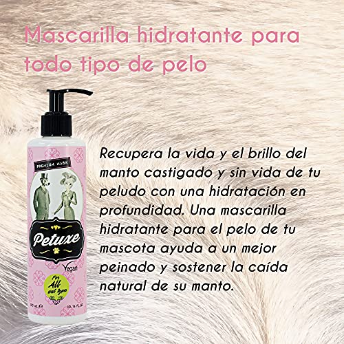 Petuxe Pack para Mascotas Champú + Mascarilla + Acondicionador. Champú Gatos. Todas Las Razas. Todo Tipo de Pelo - Vegano. Lava en Profundidad. con Vitamina E