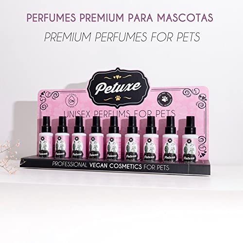 Petuxe Perfume vegano para perros de origen natural. Colonia en spray para mascotas. Corrector de olor para mascotas. Cachorros y adultos. Efecto duradero (Toby)