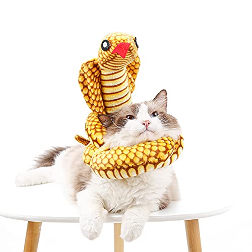 Petyoung Juguete de Serpiente de Peluche para Mascota Anillo de Simulación de Cuello de Serpiente para Cachorro de Perro Juguete de Felpa de Juguete de Halloween Decoración para Mascotas