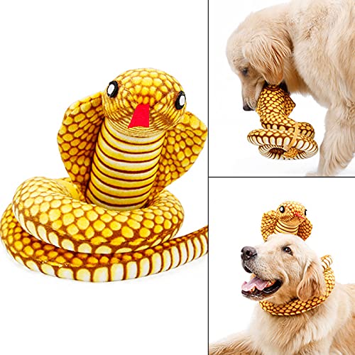 Petyoung Juguete de Serpiente de Peluche para Mascota Anillo de Simulación de Cuello de Serpiente para Cachorro de Perro Juguete de Felpa de Juguete de Halloween Decoración para Mascotas