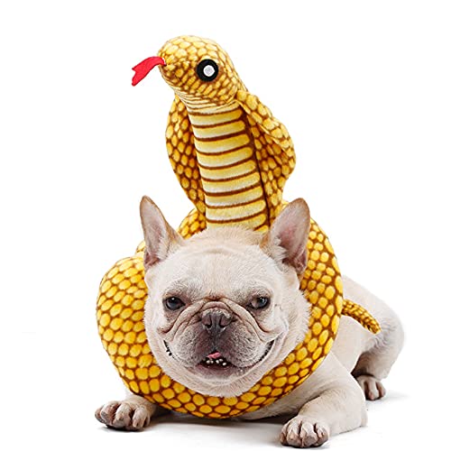 Petyoung Juguete de Serpiente de Peluche para Mascota Anillo de Simulación de Cuello de Serpiente para Cachorro de Perro Juguete de Felpa de Juguete de Halloween Decoración para Mascotas