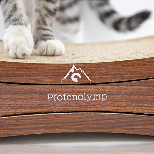 Pfotenolymp Rascador Cartón para Gatos Premium – Cartón Rascador para Gatos – Rascador Gatos con Cartón Corrugado y Hierba Gatera – Rascador Gatos de Cartón